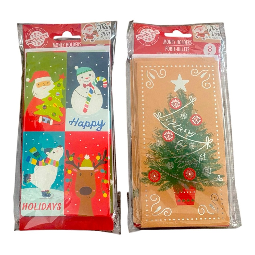 Set Of 2 Christmas Packets With‎ 8 Money Holders And Envelopes